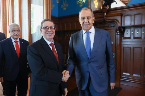 Con Serguei Lavrov, canciller de Rusia